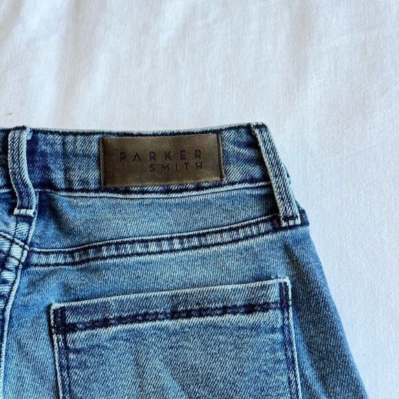 PARKER SMITH Womens Straight Leg Jeans Raw Hem MidRise Stretch Denim Size 25 - Picture 5 of 7